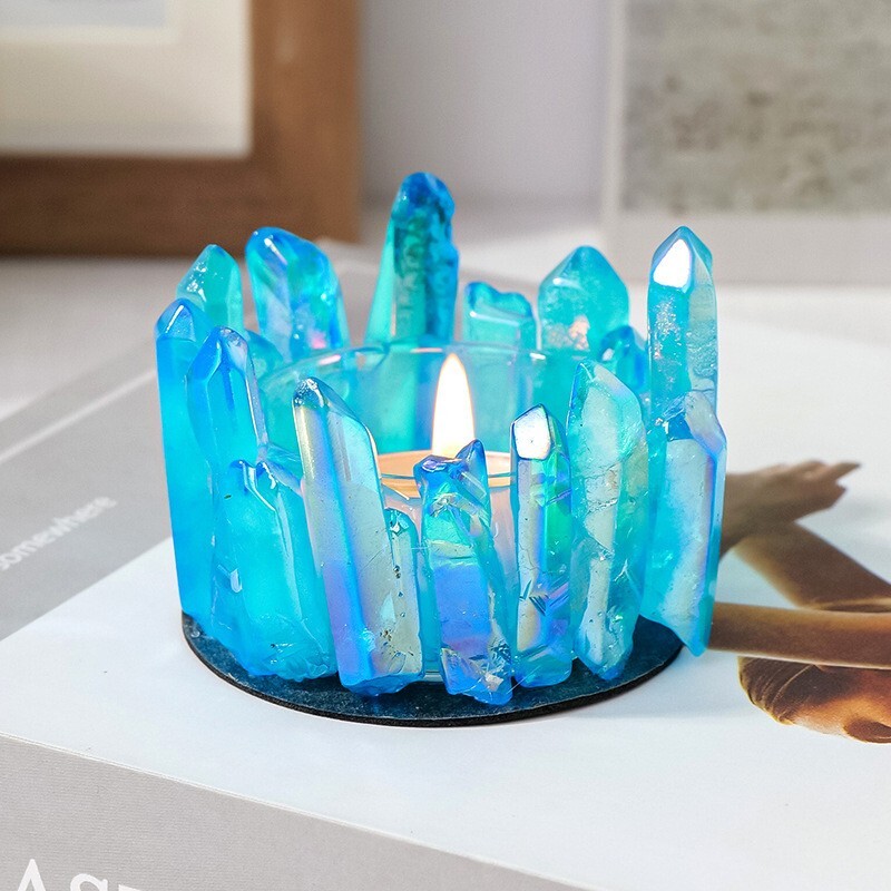 Electroplated crystal color crystal column home atmosphere candle decoration 1pc