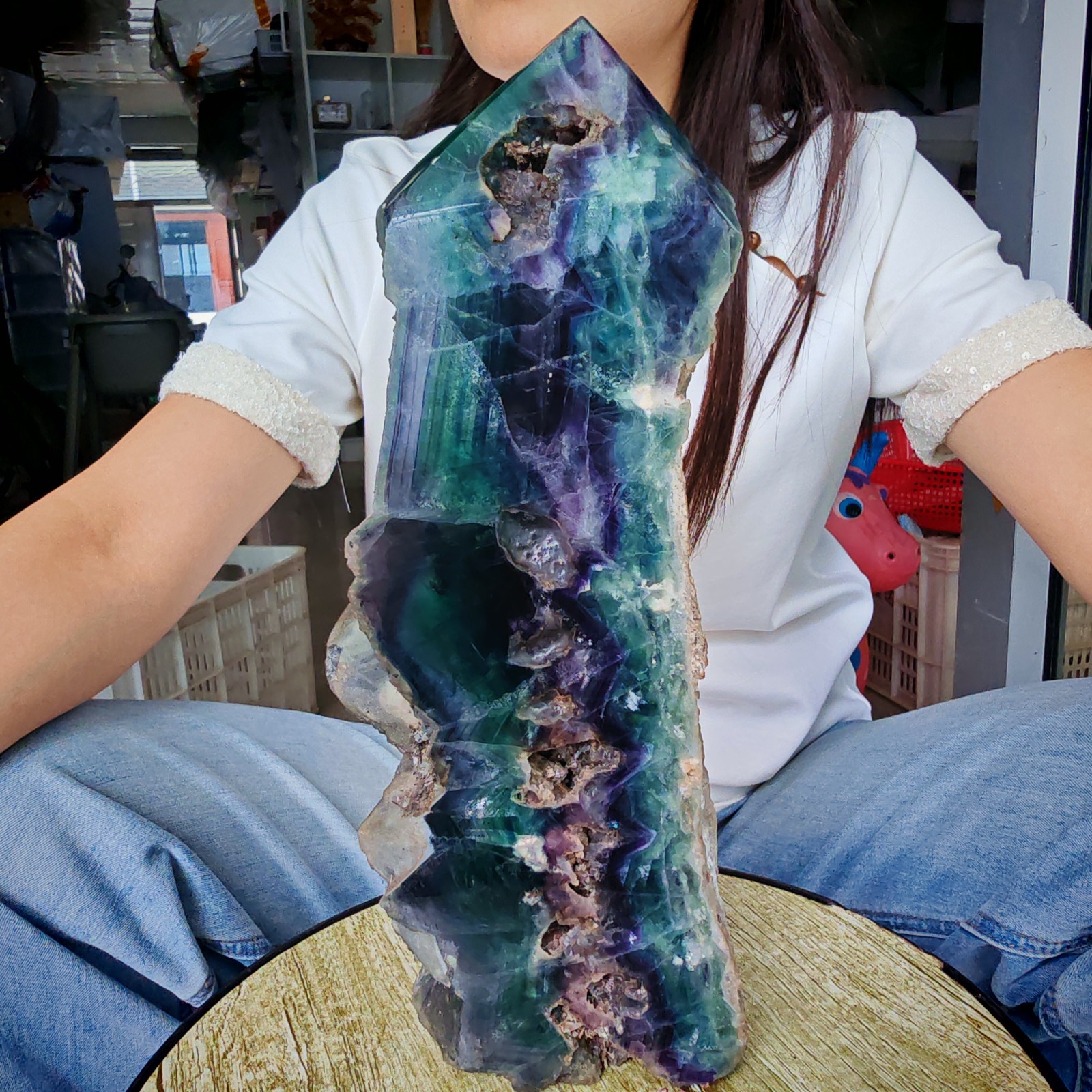 8.25LB Restoration of Natural Colored Fluorite Crystal Specimens 3750g