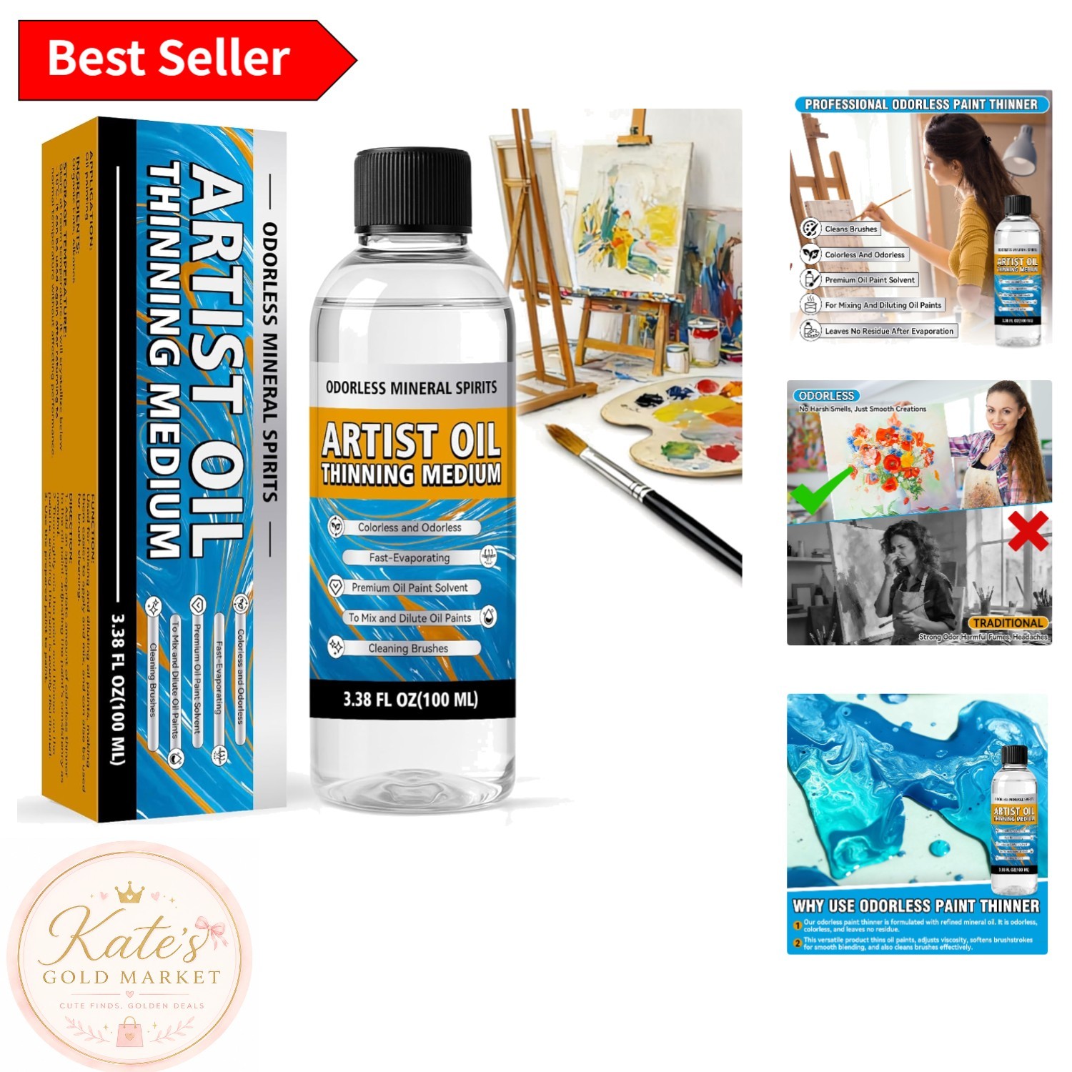 High-Purity Odorless Mineral Spirits 100ml: For Smooth & Effortless Painting
