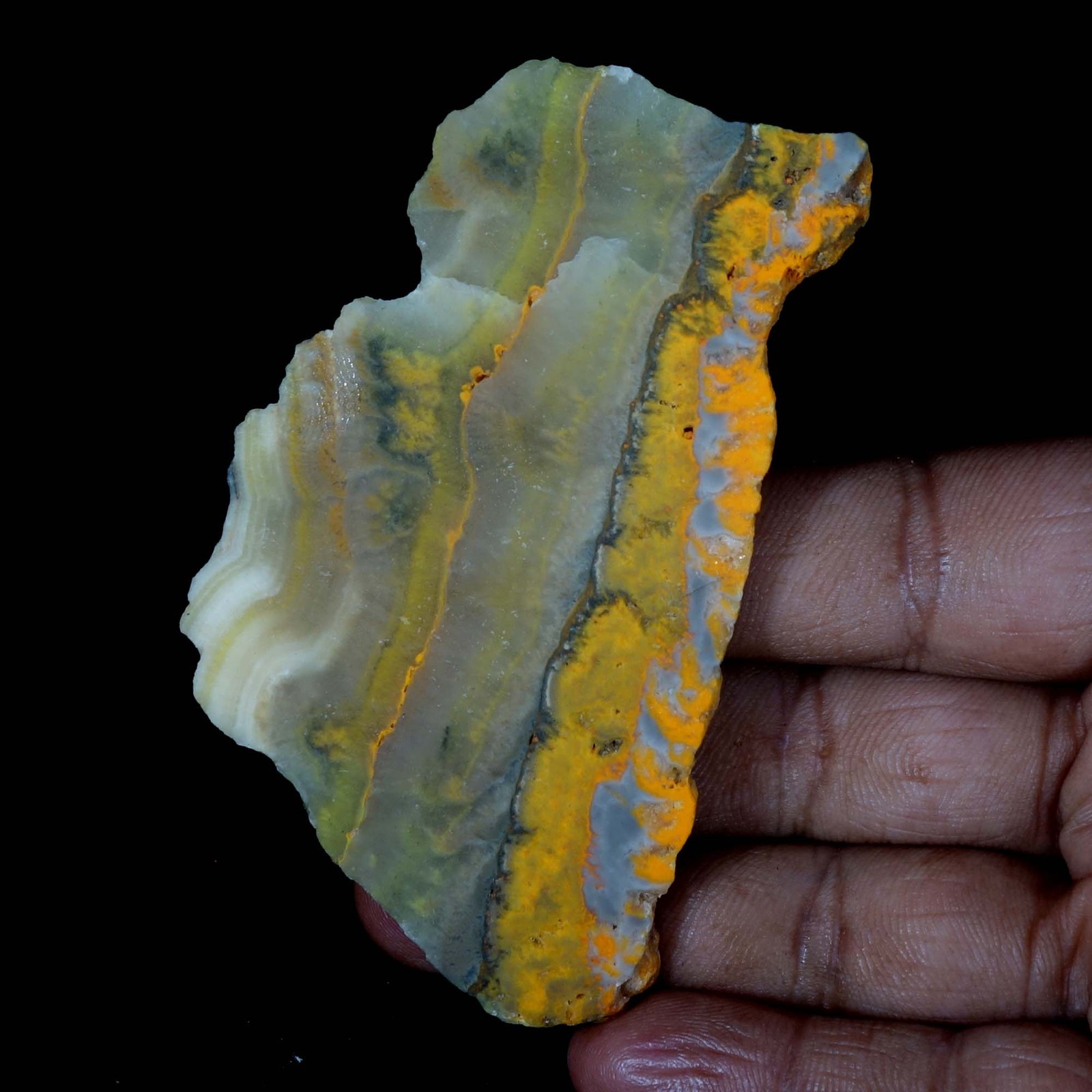 Bumblebee Jasper From Indonesia Rough Slab For Lapidary Cabbing 202.20 Cts Gems