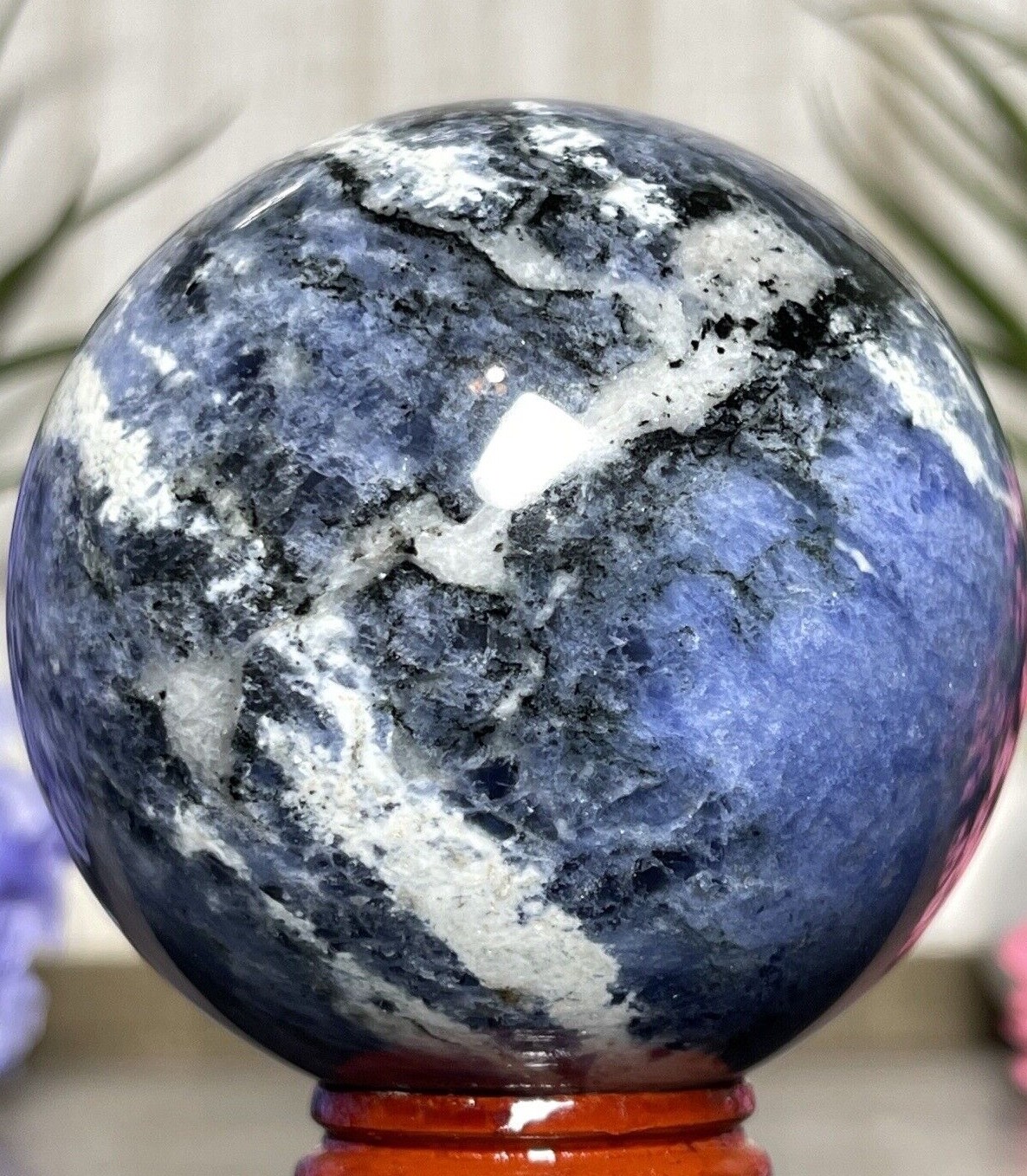 64mm SODALITE SPHERE – Blue Mineral Orb Crystal Reiki Chakra Witch Reiki Yoga