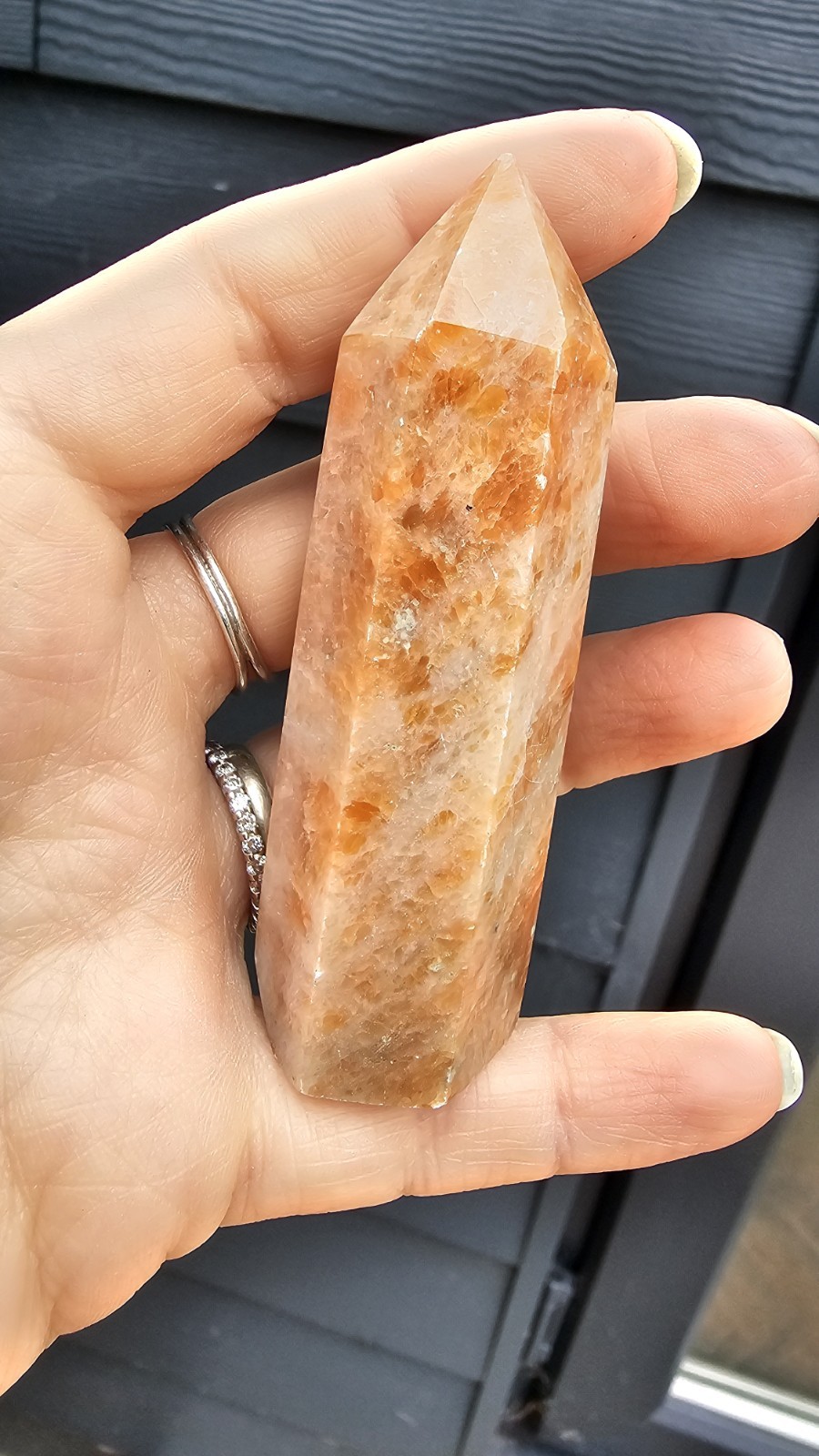 ✨️SALE✨️ Orchid Orange calcite crystal Point rare 7.8cm 79g Tower Sunstone