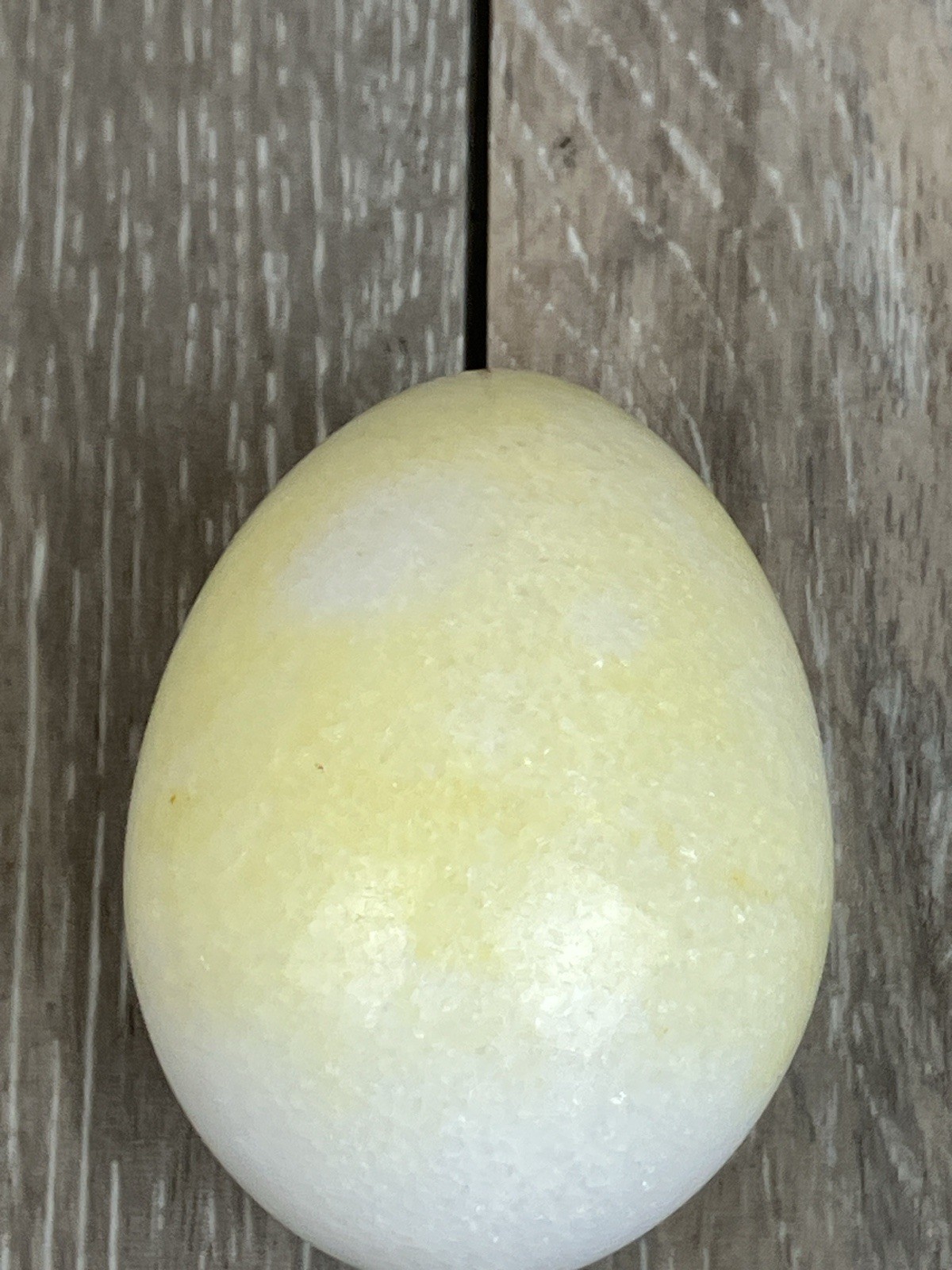 Polished Stone Rock Egg Easter Yellow White Natural