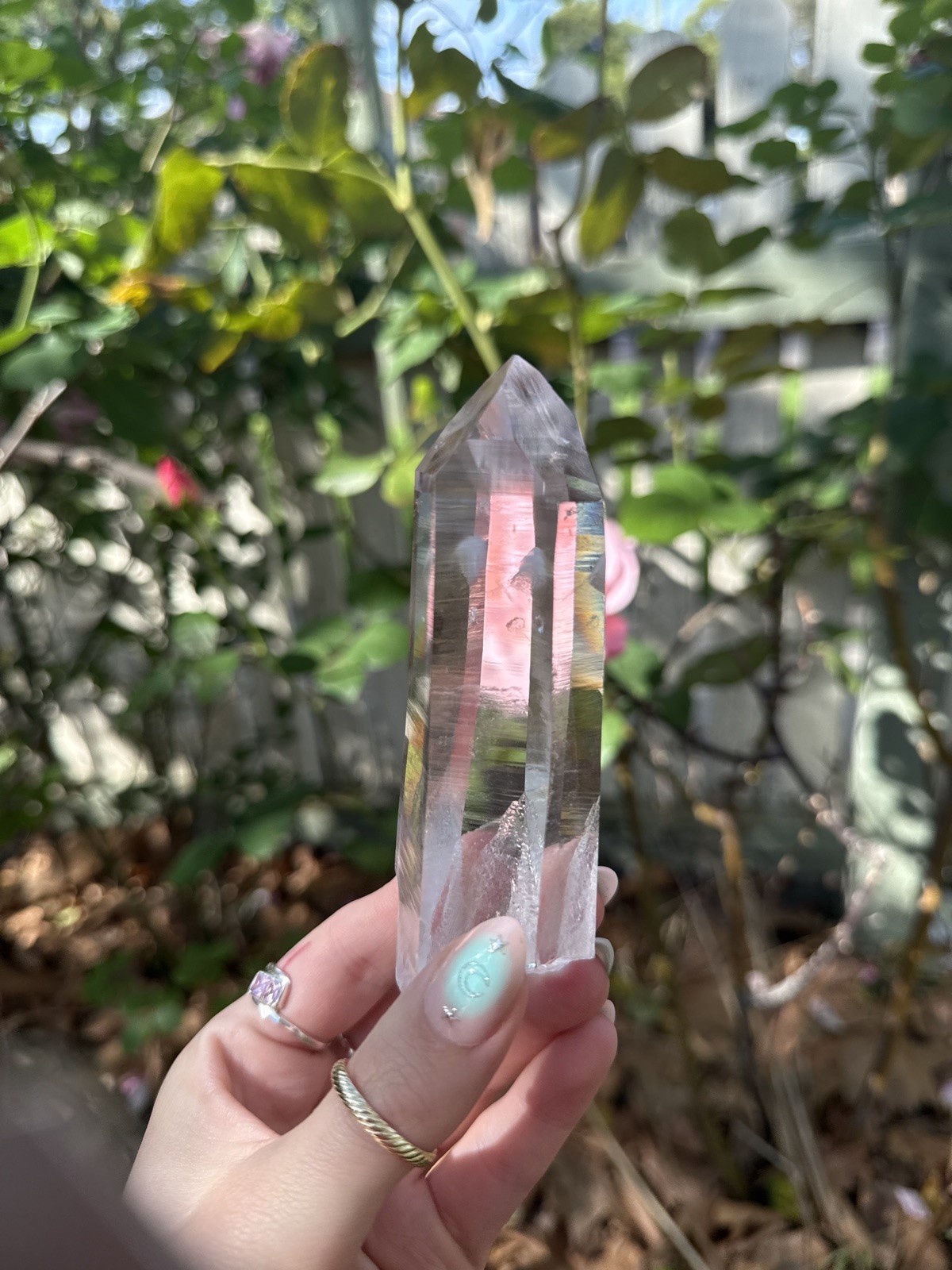 Clear Quartz Natural Piece From Colombia With Phantom