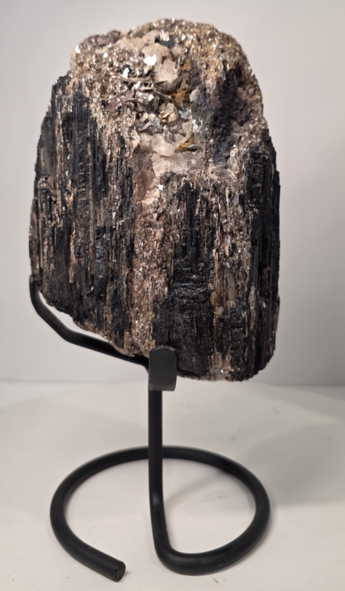 9LB 10″ Large Black Tourmaline Chunk / Rod / Log, Natural Rough Free Stand
