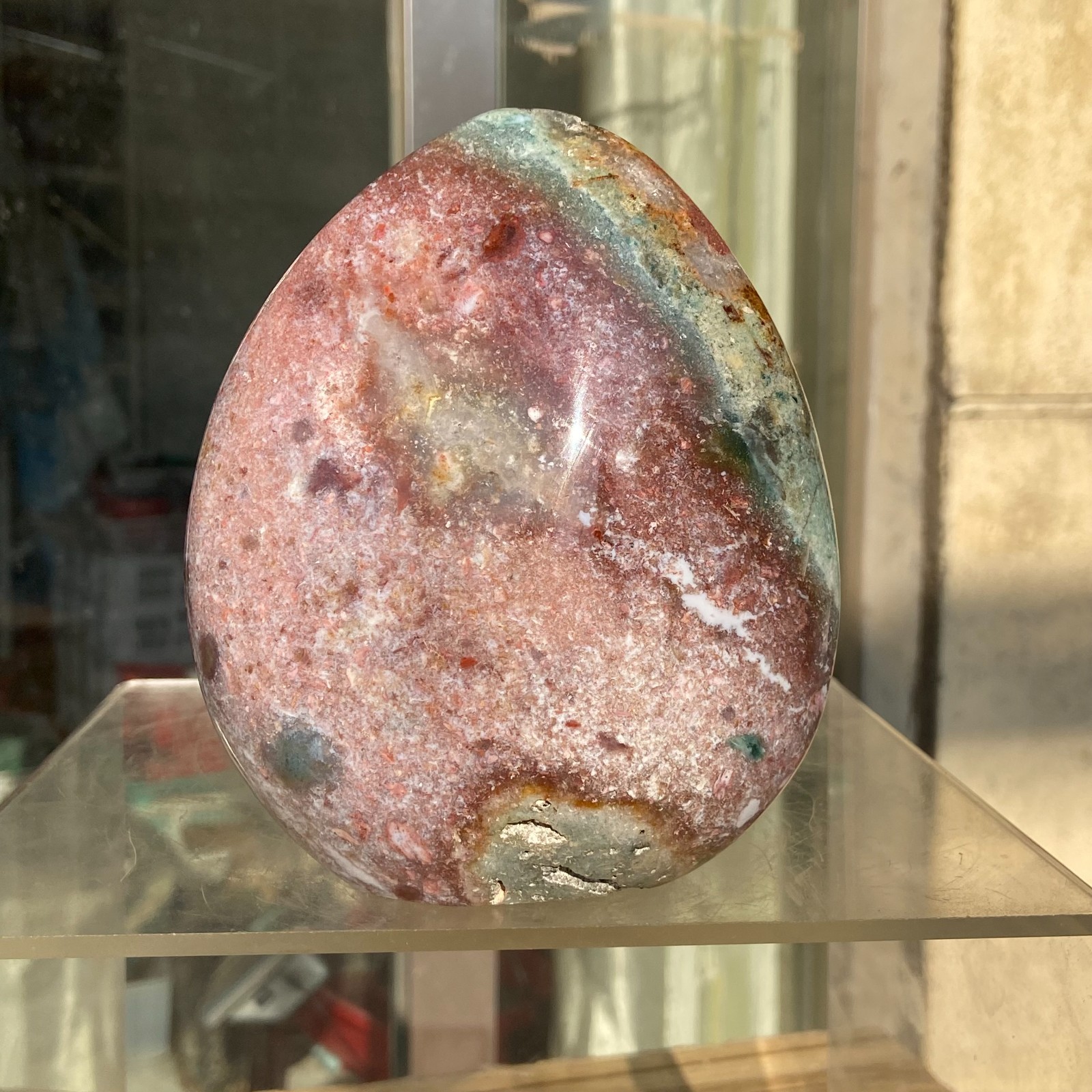2.24LB Natural Colourful Ocean Jasper Crystal Display Specimen Healing