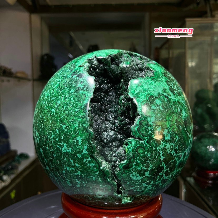 26LB Natural malachite ball quartz crystal energy ball reiki healing