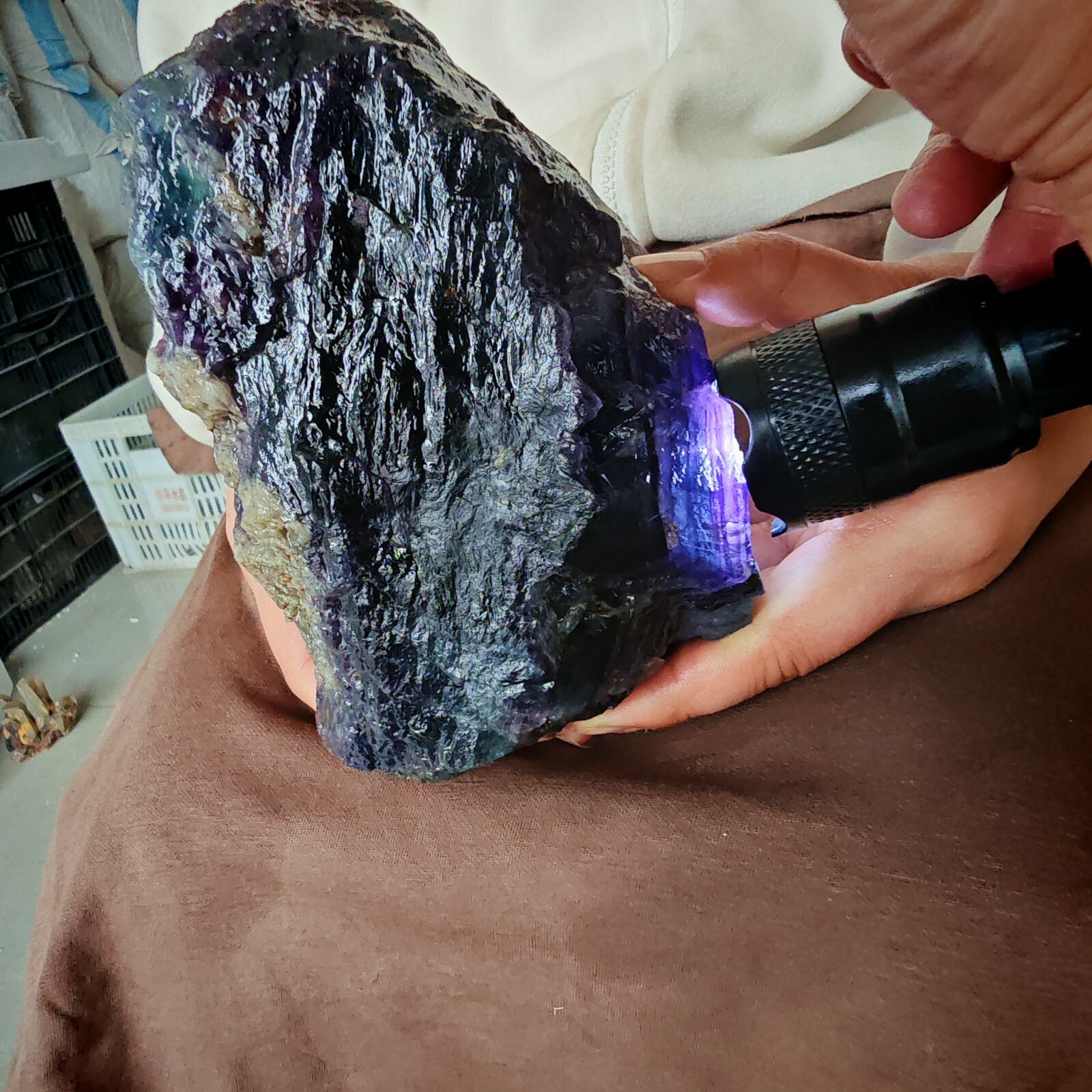 4.356LB Restoration of Natural Colored Fluorite Crystal Specimens 1980g