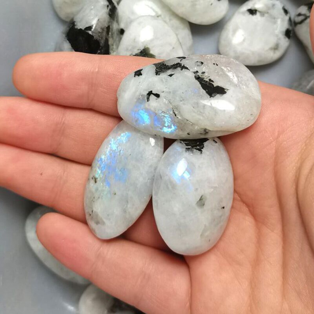 Rainbow Moonstone Tumbled Stone Mineral Specimen Crystal Healing Reiki Gifts
