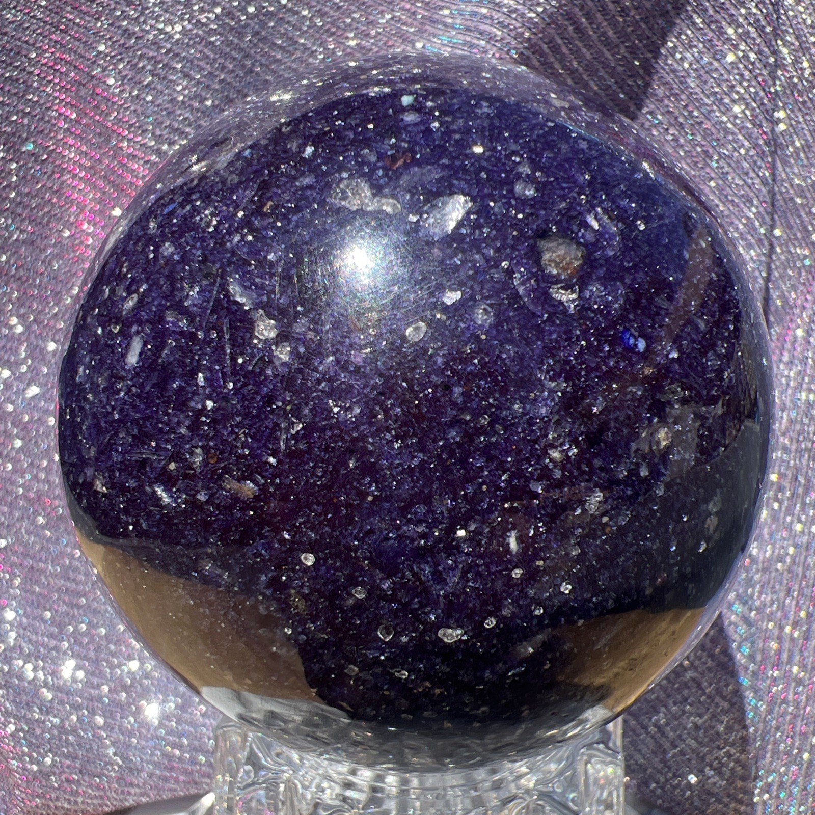 Lepidolite Purple Mica 2.7 inch 69 mm 1 Pound Large Sphere Crystal US Seller 29